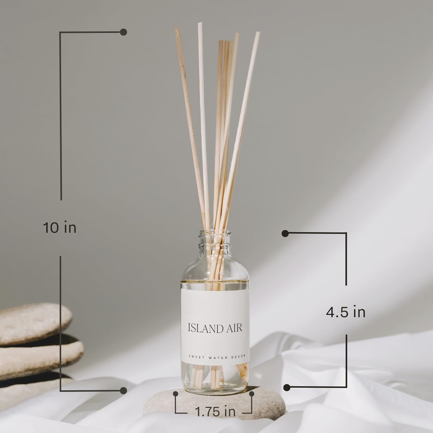 Spa Day Reed Diffuser Set - Sea Salt, Jasmine, Wood, and Cream Scented Diffuser - Relaxing Spa Scent Diffusers for Home, Long Lasting Fragrance, Made in the USA