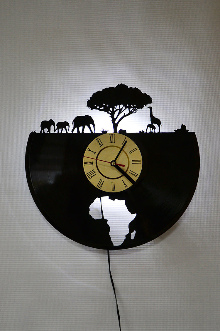 Vinyl Record Light Wall Wall Creative Vinyl Clock Night Light