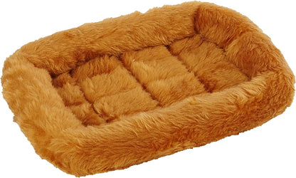 Cinnamon 18-Inch Pet Bed W/ Comfortable Bolster | Ideal for Small Breeds & Fits an 18-Inch Crate | Easy Maintenance Machine Wash & Dry