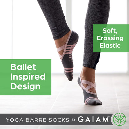 Yoga Barre Socks - Non Slip Sticky Toe Grip Accessories for Women & Men