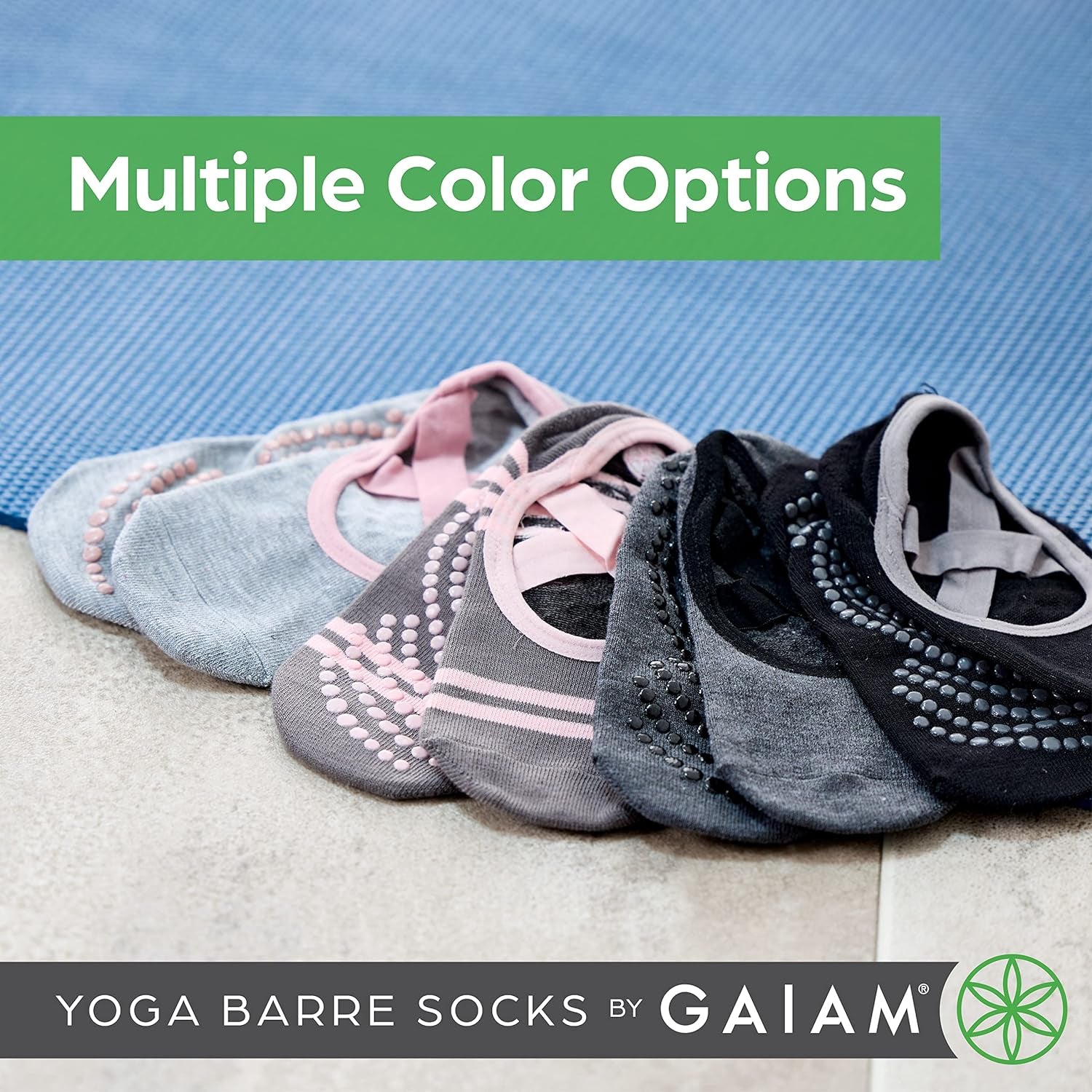 Yoga Barre Socks - Non Slip Sticky Toe Grip Accessories for Women & Men