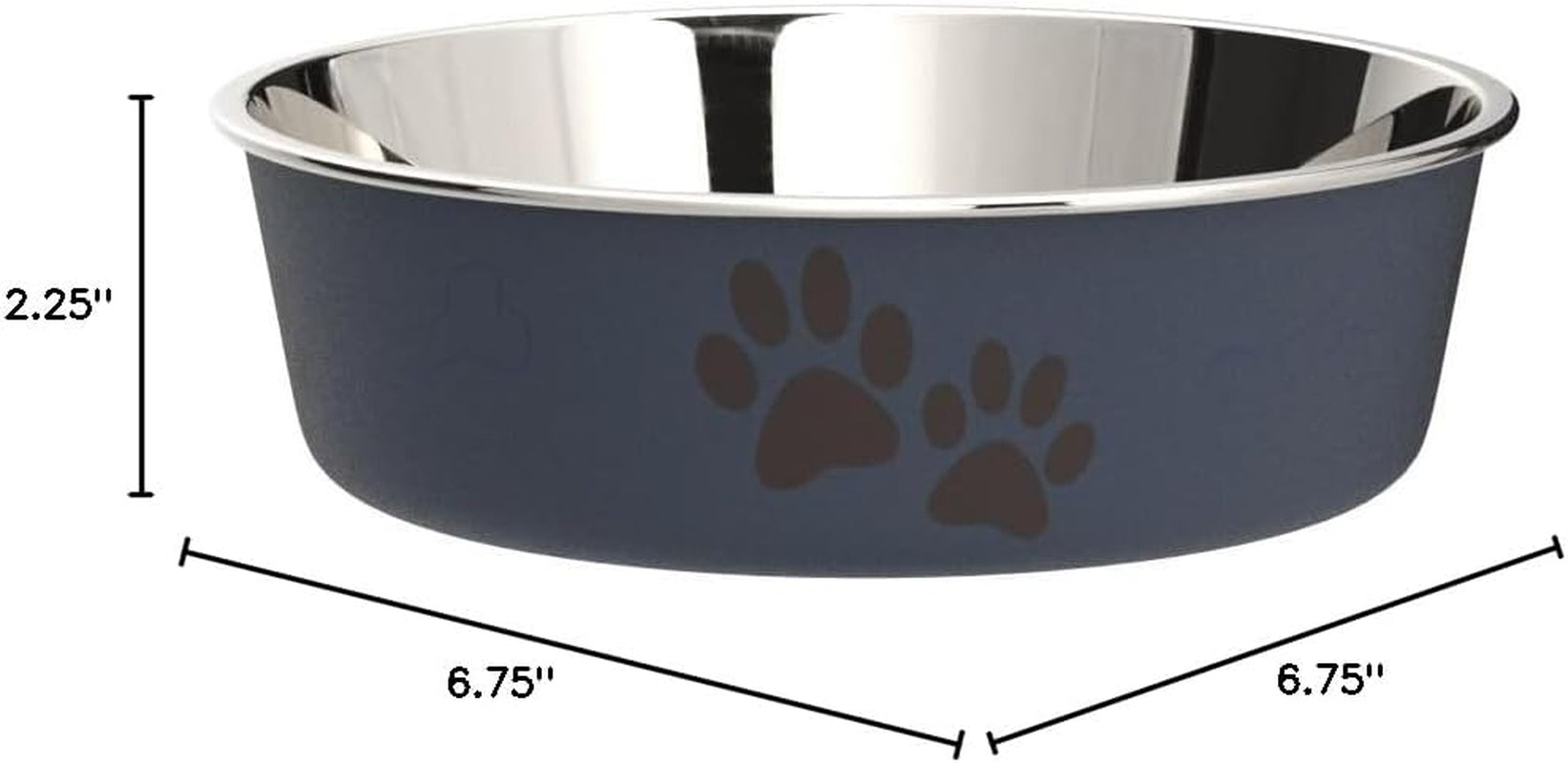 - Bella Bowls - Dog Food Water Bowl No Tip Stainless Steel Pet Bowl No Skid Spill Proof (Medium, Blueberry Blue)