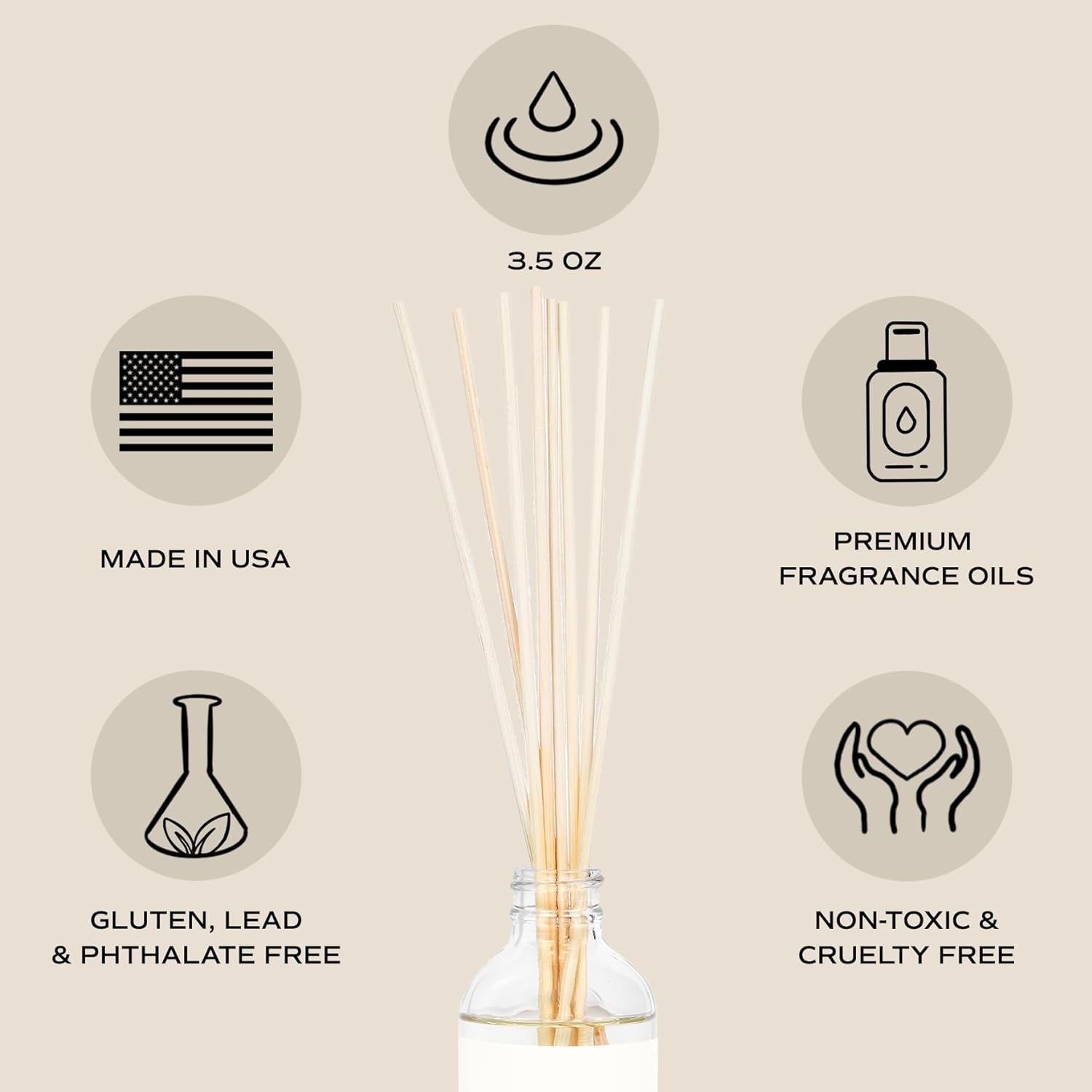 Spa Day Reed Diffuser Set - Sea Salt, Jasmine, Wood, and Cream Scented Diffuser - Relaxing Spa Scent Diffusers for Home, Long Lasting Fragrance, Made in the USA