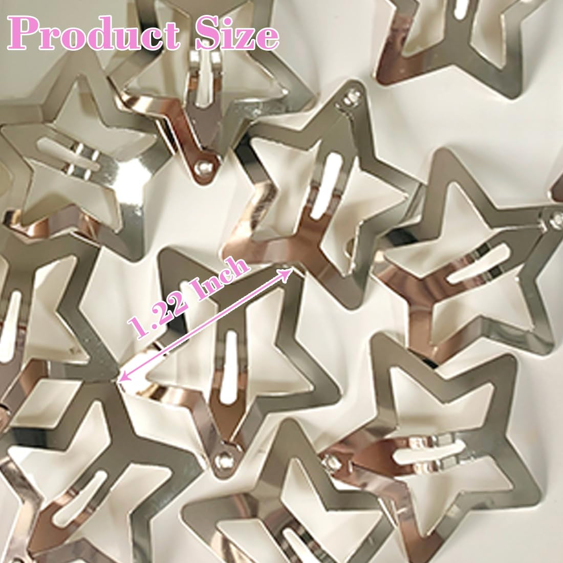 20 PCS 1.22" Star Hair Clips Snap Star Hair Accessories Non Slip Star Clips for Girls Women Y2K Accessories Silver Metal Hair Clips Star Hair Barrettes Star Hair Clips for Women Star Hair Clip