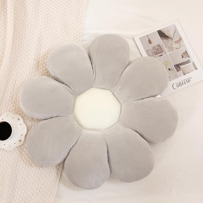 Flower Pillow, Daisy Pillow Flower Shaped Pillow Floor Pillow Flower Plush Pillow Cute Decorative Pillows Floor Cushions Flower Seat Cushion for Bedroom Sofa Chair(Grey, 15.75")