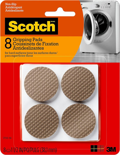 Gripping Pads, 8 Pcs, 1.5" Inch round Pads, Self-Adhesive, Stabilizes Appliances on Floors and Tabletops, Textured Pads Deliver Reliable Traction, Non-Slip Furniture Pads (SP940-NA)