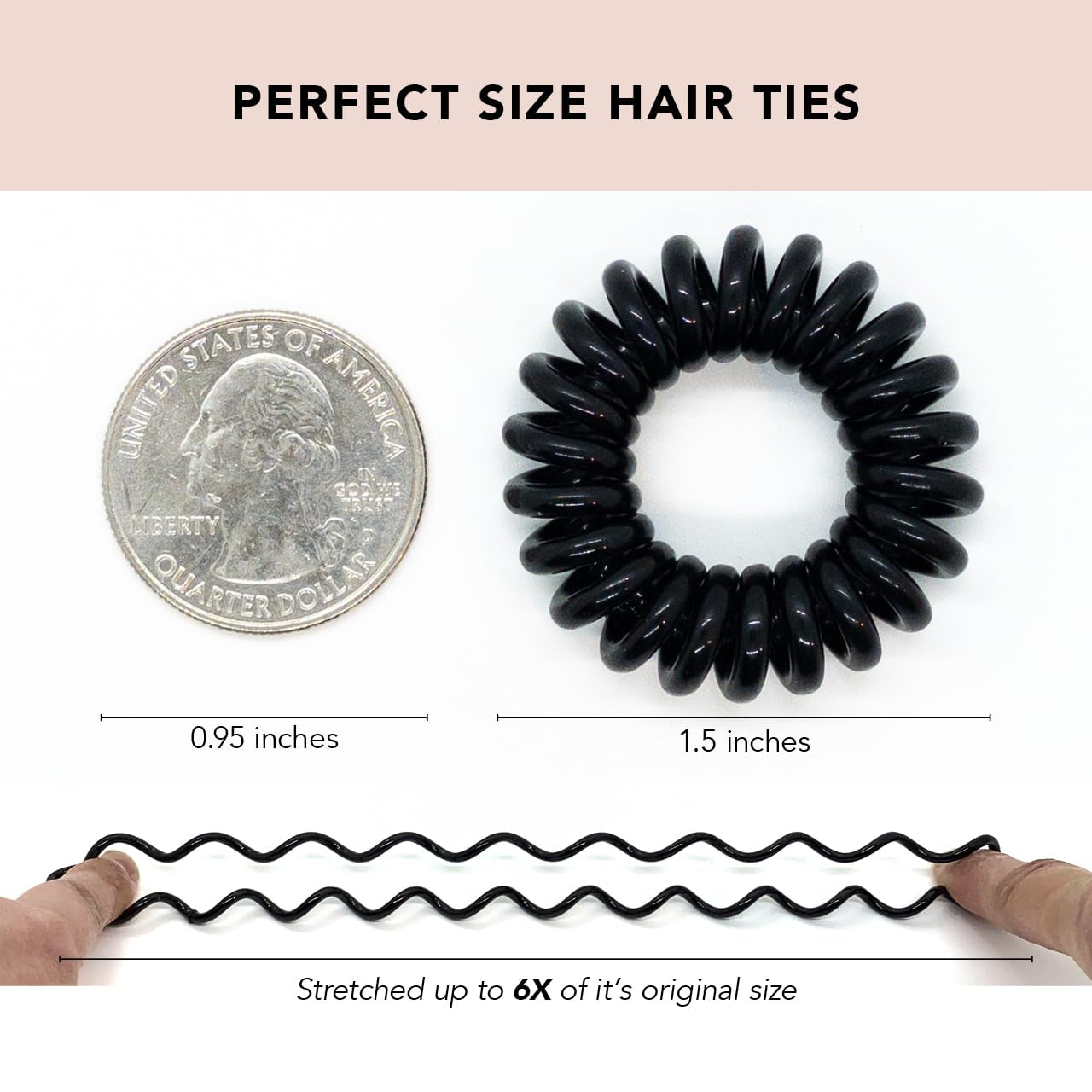 Spiral Hair Ties for Women - Coil Hair Ties for Thick Hair | No Crease Hair Tie | Spiral Hair Ties No Damage | Hair Coils & Phone Cord Hair Ties for Thin Hair, Hair Ties Spiral, 8Pcs (Brunette)