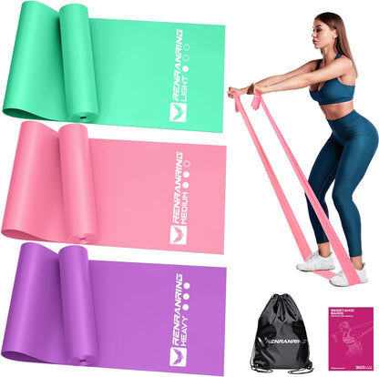 Resistance Bands for Working Out, Exercise Bands for Physical Therapy, Stretch, Recovery, Pilates, Rehab, Strength Training and Yoga Starter Set