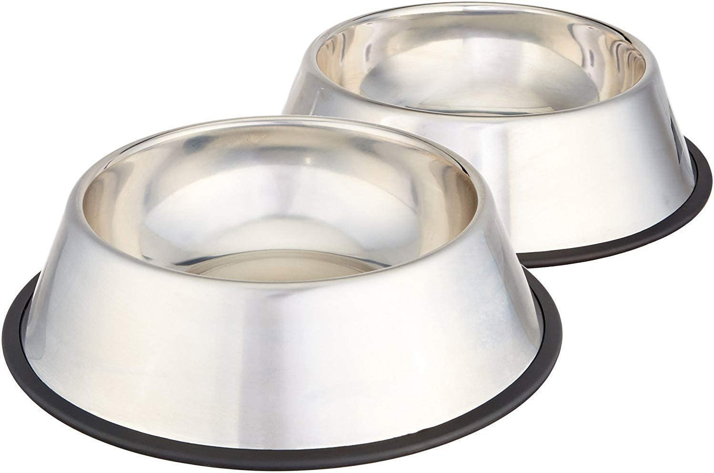 Stainless Steel Non-Skid Pet Dog Water and Food Bowl, 2-Pack (10 X 2.8 Inches), Each Holds up to 4 Cups