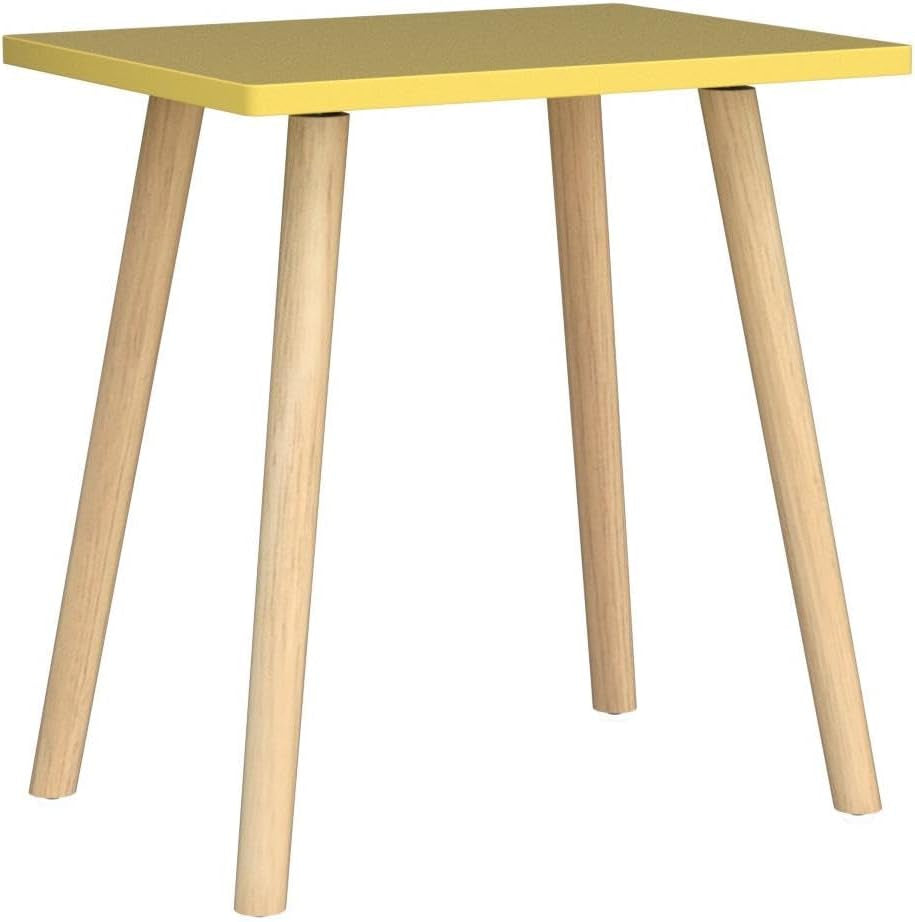 Side Table, Small End Table Accent Living Room Bedroom Balcony Office, Modern Bedside Home Decor, Easy Assembly, (Yellow, 15.75D X 11.8W 16.54H In)