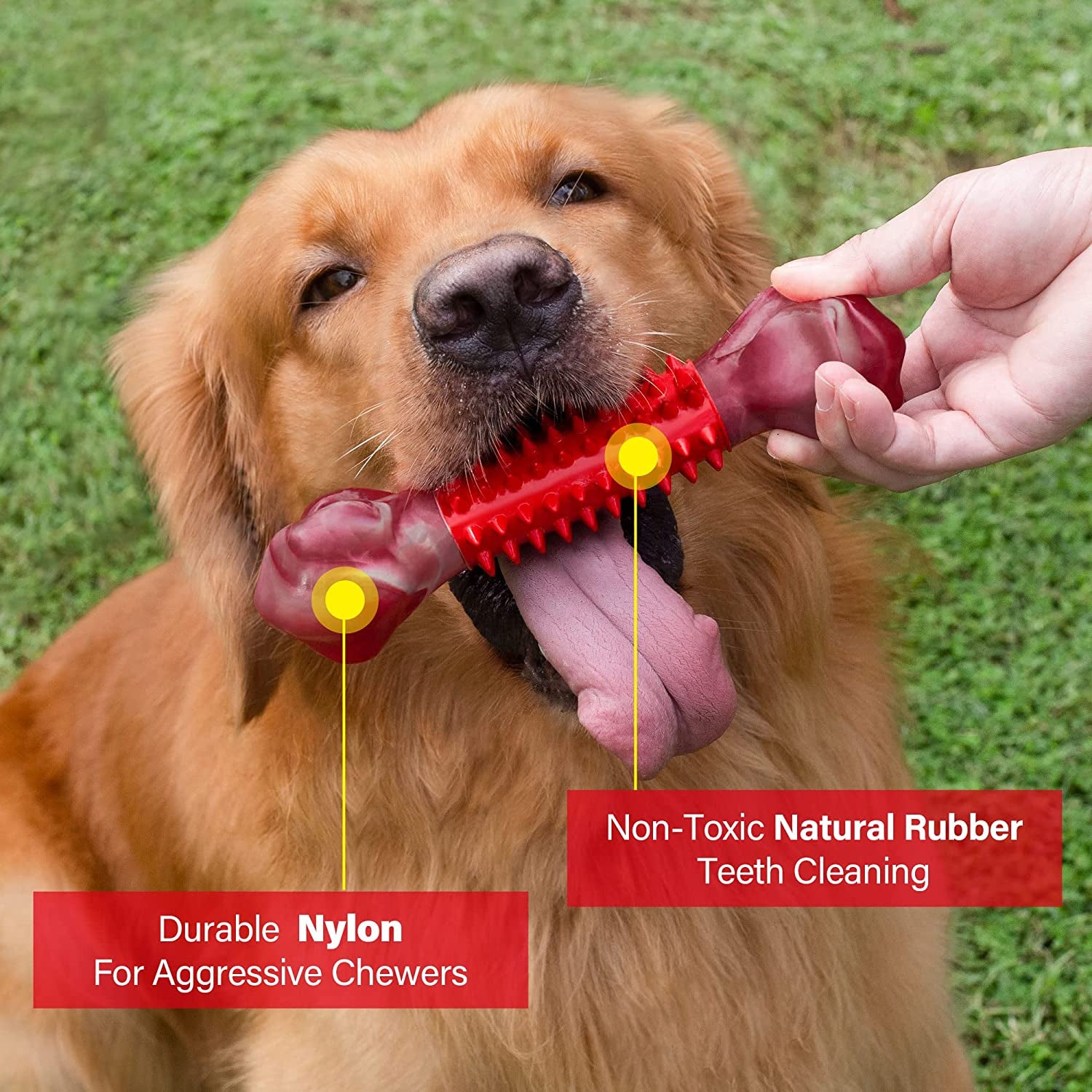 Tough Dog Toys for Aggressive Chewers Large Breed, Chew Toys, Bones Made with Nylon and Rubber, Big Indestructible Toy, Medium Puppy Teething Chew