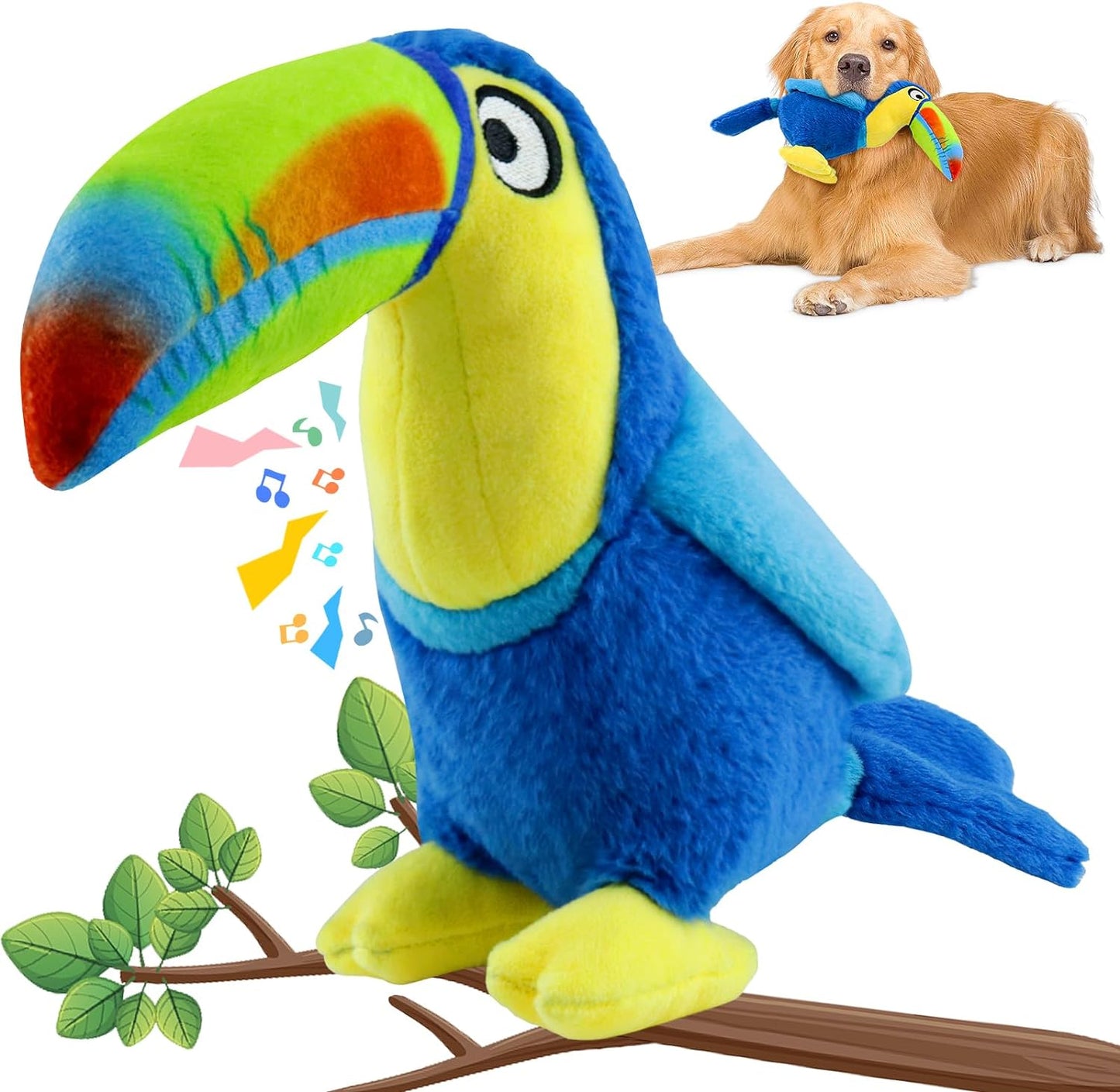 Large Squeaky Dog Toys: Colorful Plush Dog Toys -Big Soft Dog Chew Toys for Small, Medium, Large Dogs