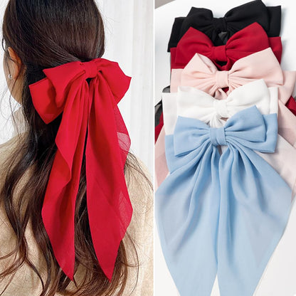 Hair Bows 5 PCS Hair Ribbon Hair Bows for Women Girls,Big Bows Hair Clips,Bow-Knot Hair Clips for Women Thick Hair & Thin Hair,Nonslip Bows Claw Clips for Women, Bow Clips for Women,Bow Clips