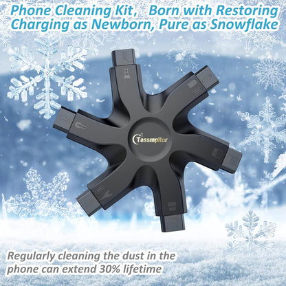 Iphone Cleaning Kit Port Cleaner Repair & Restore Tool for Ipad Pro Watch Cell Phone Charging Port, Lightning Charger Cables Speaker Airpod Cleaning Putty Dust for All Devices - Snowflake Multitool