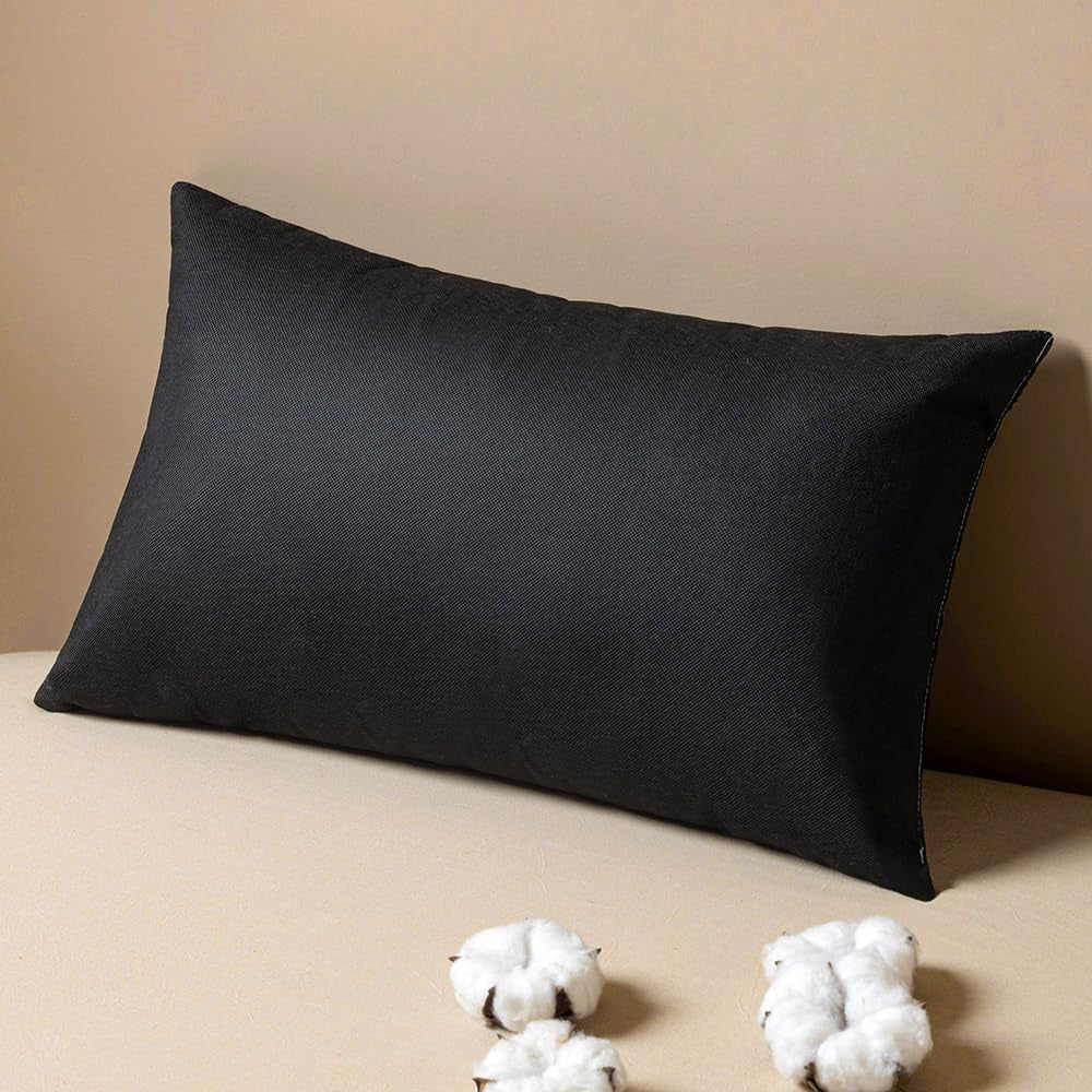 Pillow Insert 12X20 Inch, Decorative Rectangle Throw Pillow Inserts, Premium Fluffy Pillow Forms Sham Stuffer for Sofa Couch Living Room Black