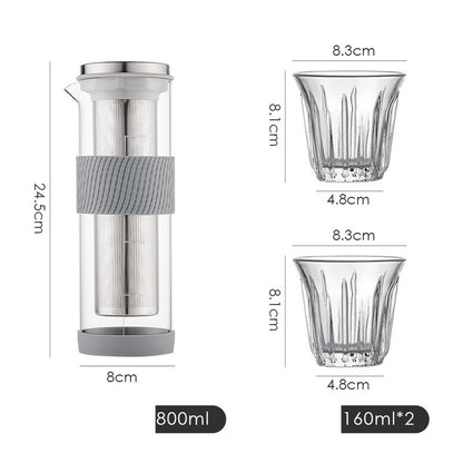 Ice Drip Coffee Pot Silicone Base Coffee Cold Extraction Pot For Kitchen Bar Cold Brew Coffee Maker Juice Tea Filter Glass Pot