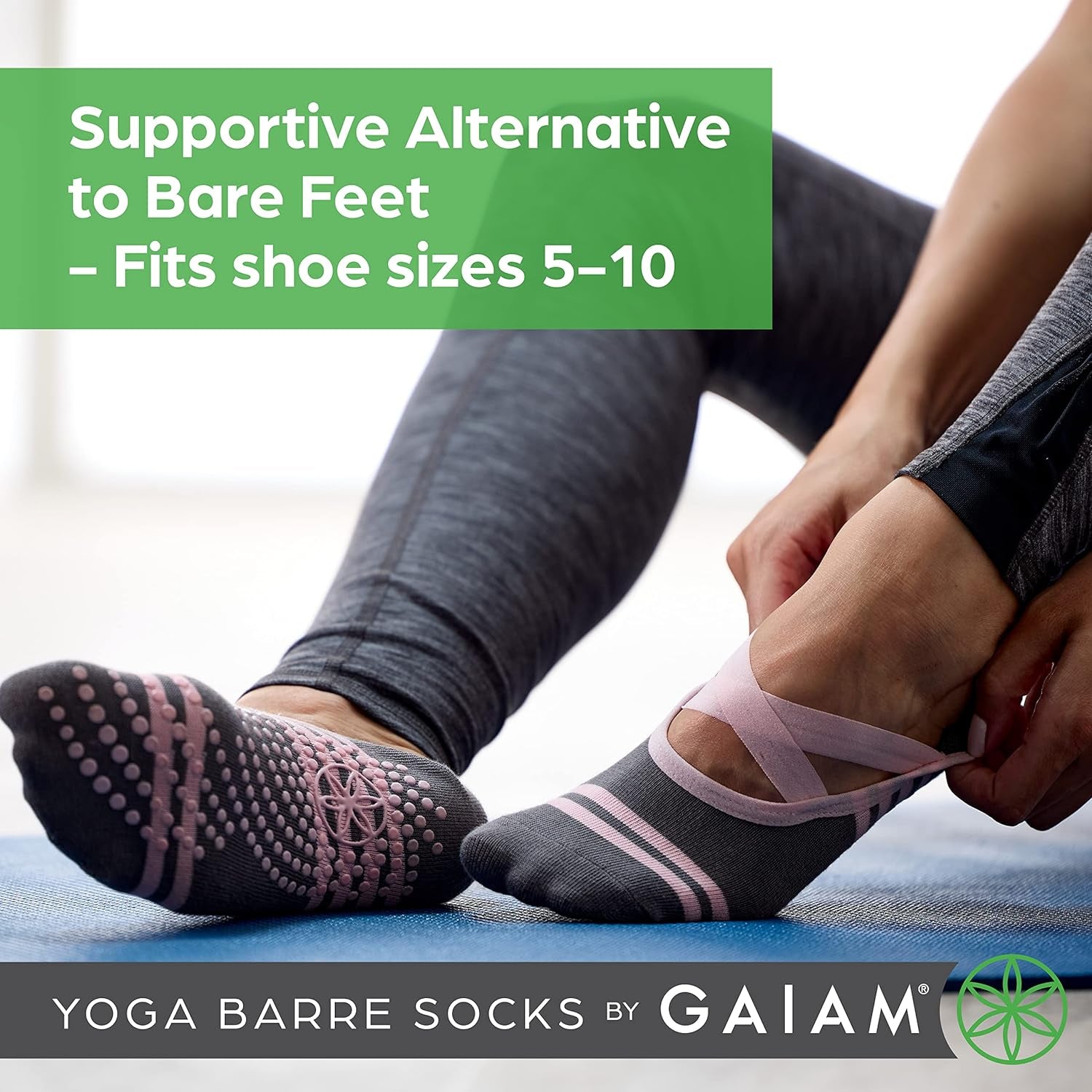 Yoga Barre Socks - Non Slip Sticky Toe Grip Accessories for Women & Men