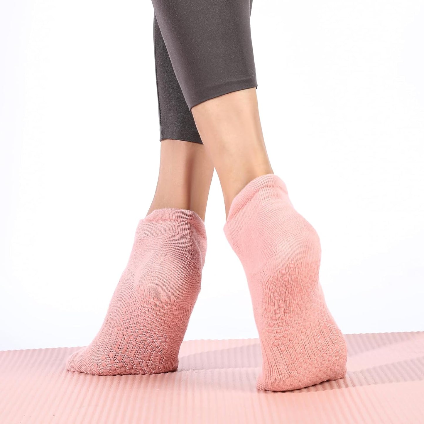 Grip Yoga Pilates Socks Non Slip Barre Athletic Socks with Grips for Women