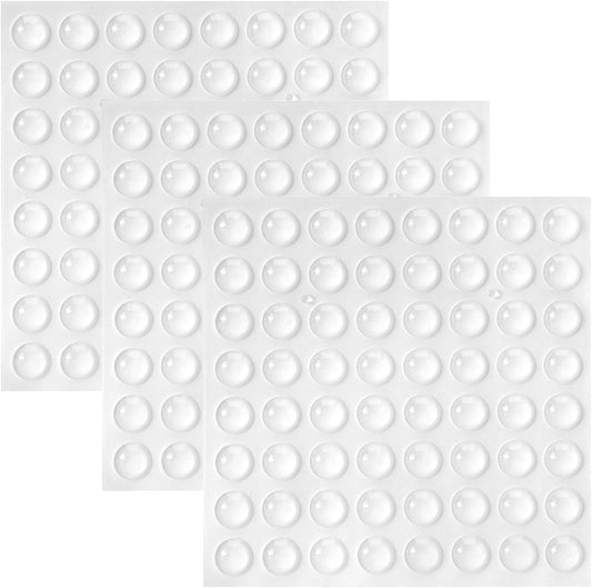 192-Piece Transparent Half-Round Cabinet Bumpers - Self-Adhesive, Shock-Absorbent, Quiet Designc