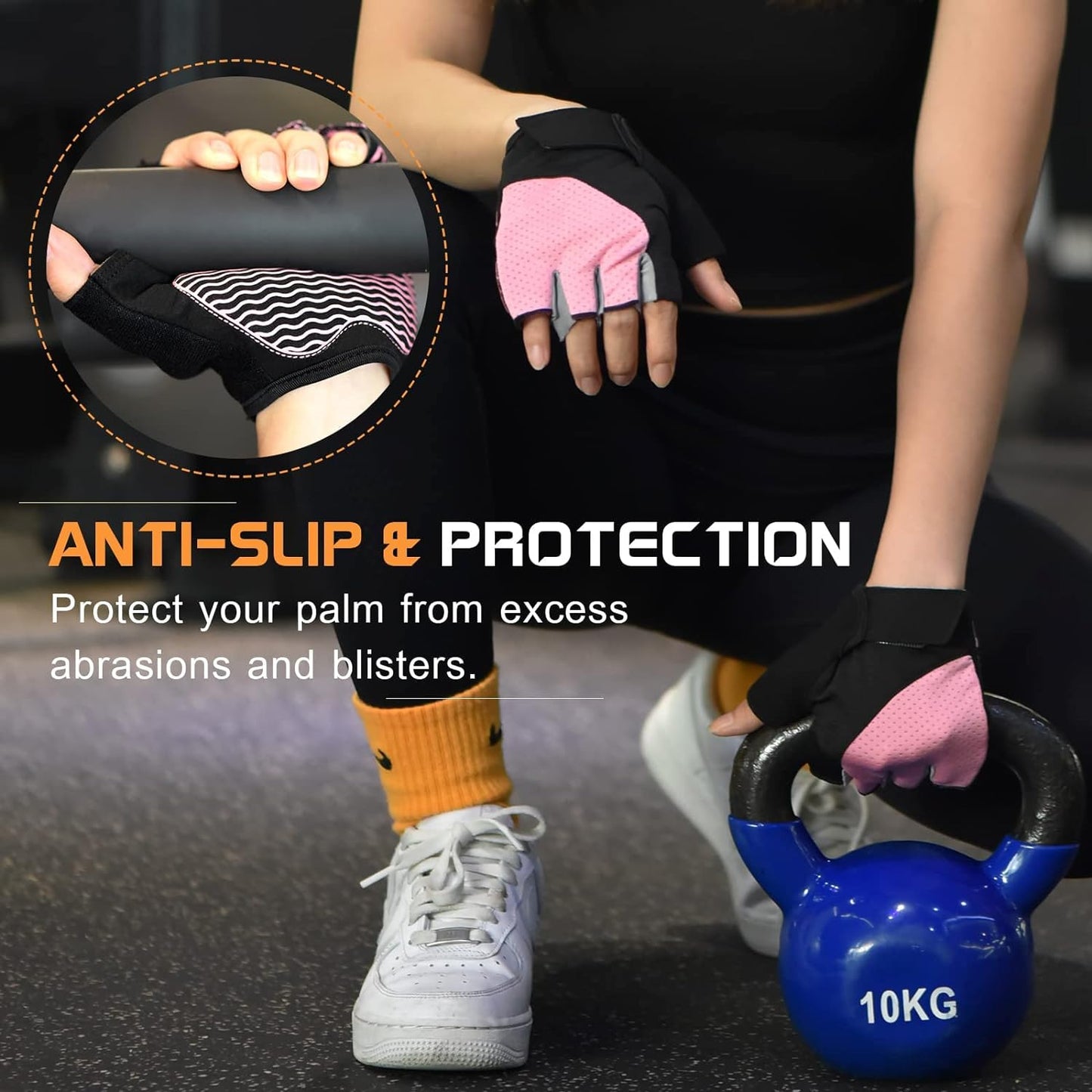 Gym Gloves, Workout Gloves, Fingerless Gloves for Weightlifting, Lightweight Breathable Fitness Gloves, Sports Gloves for Training Lifting Weight Cycling Climbing Rowing