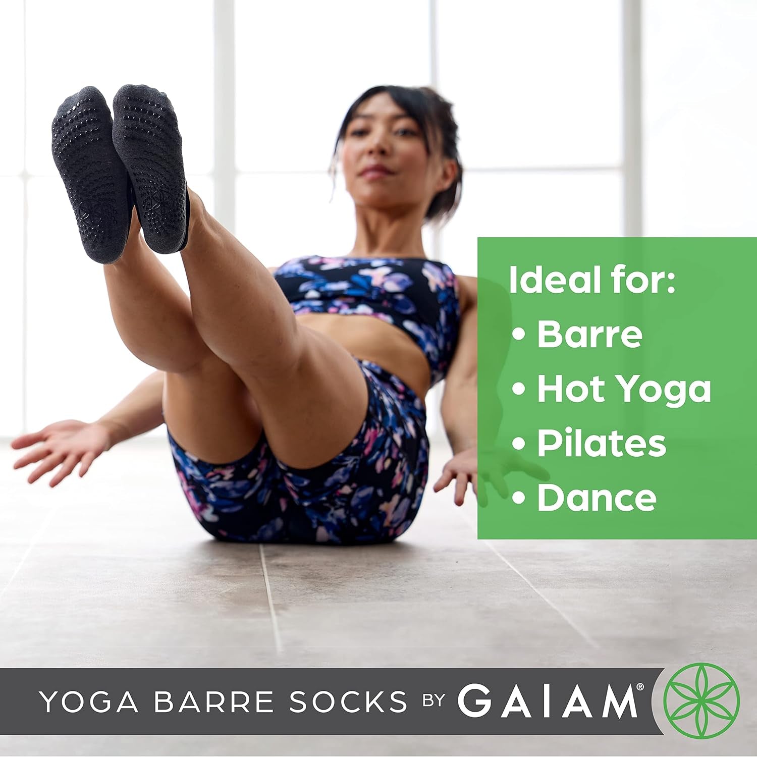 Yoga Barre Socks - Non Slip Sticky Toe Grip Accessories for Women & Men