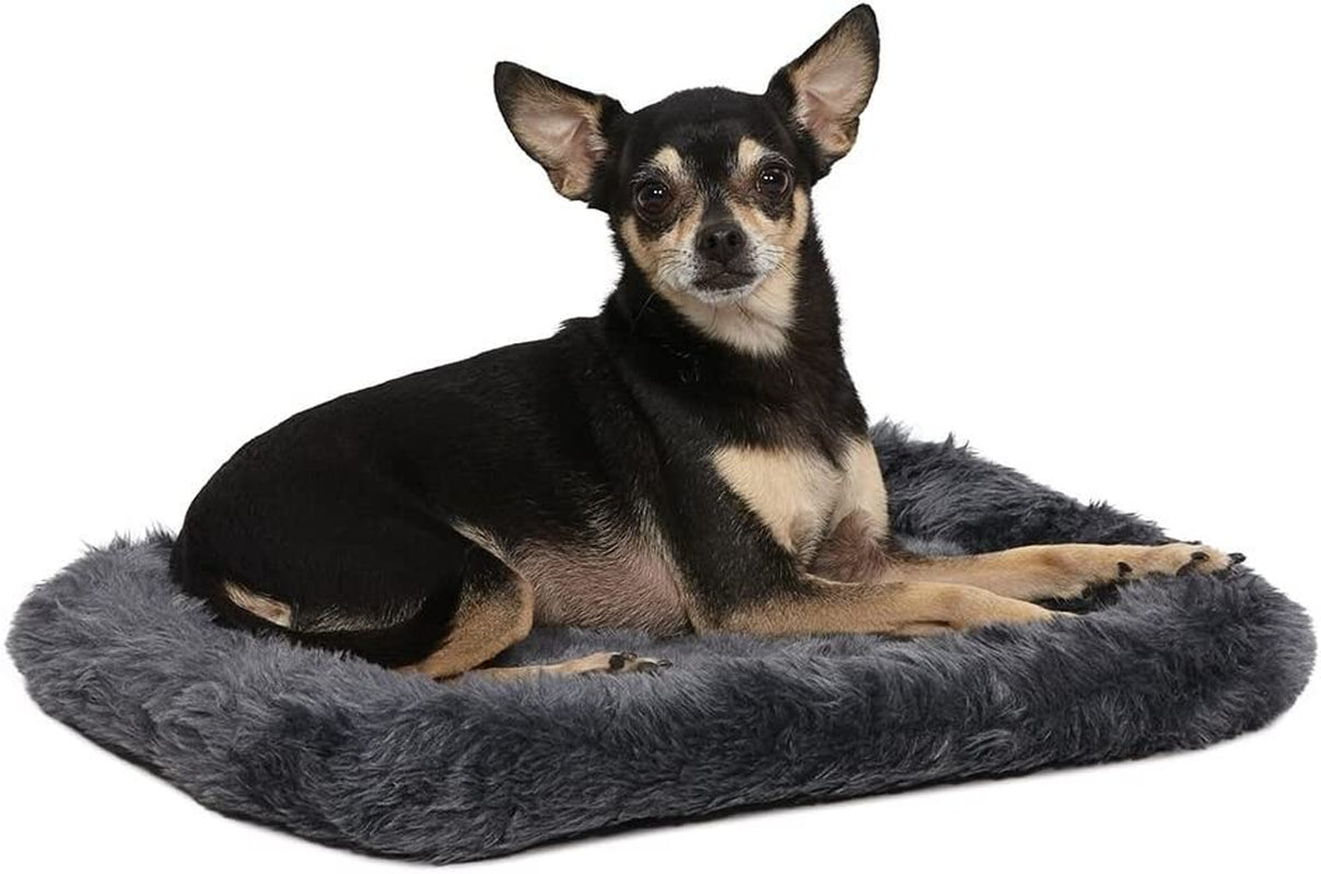 Bolster Dog Bed 18L-Inch Gray Dog Bed or Cat Bed W/ Comfortable Bolster | Ideal for "Toy" Dog Breeds & Fits an 18-Inch Crate | Easy Maintenance Machine Wash & Dry