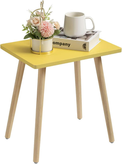 Side Table, Small End Table Accent Living Room Bedroom Balcony Office, Modern Bedside Home Decor, Easy Assembly, (Yellow, 15.75D X 11.8W 16.54H In)